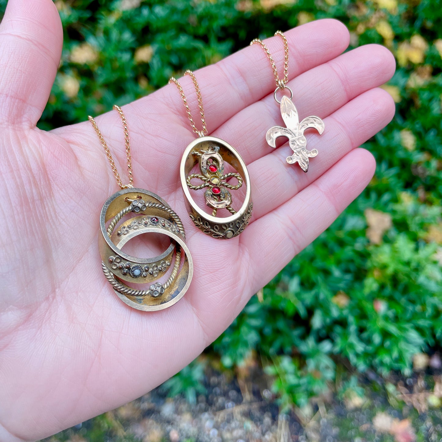 Fleur de Lis Dress Pin Conversion Necklace