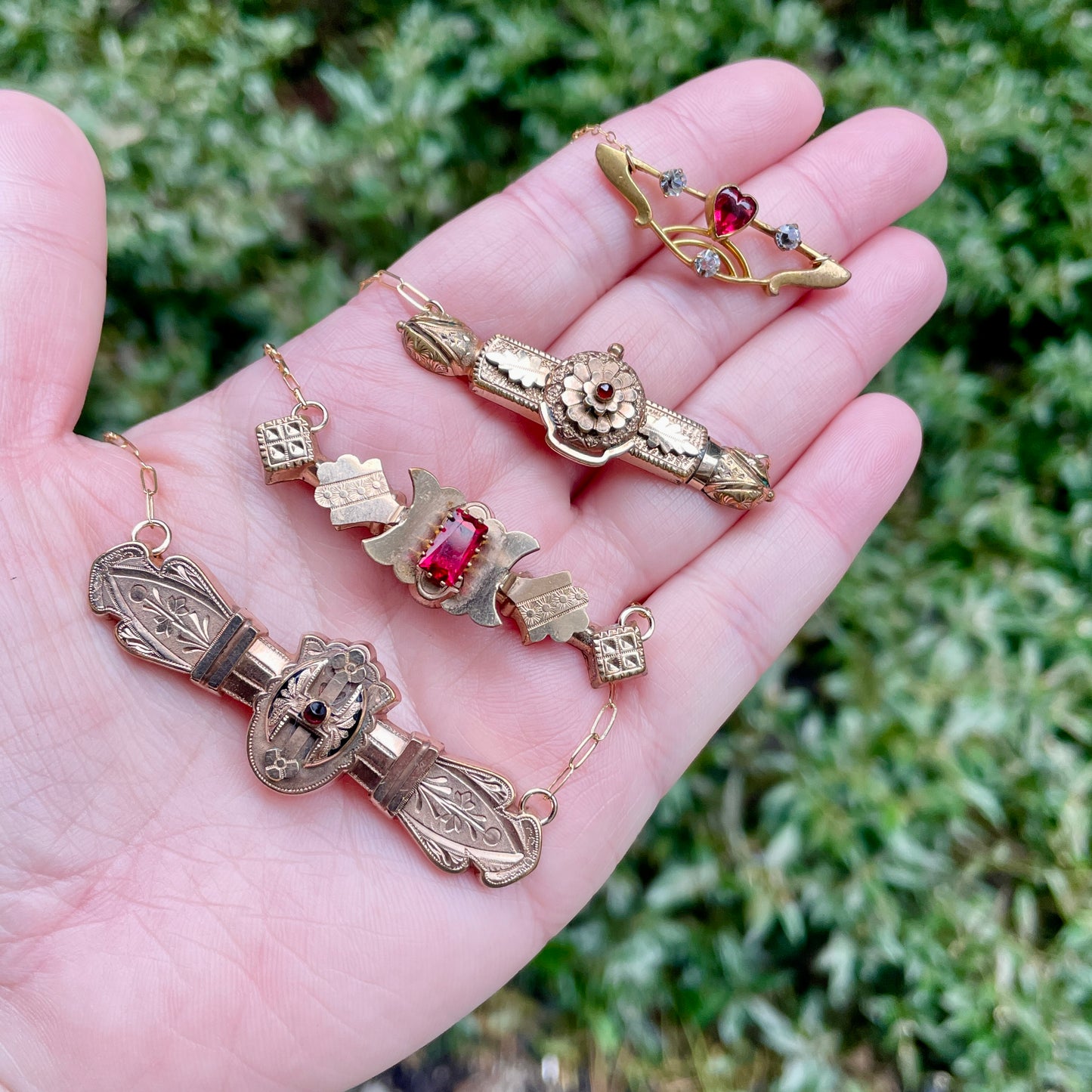 Antique Edwardian Heart and Stars Necklace
