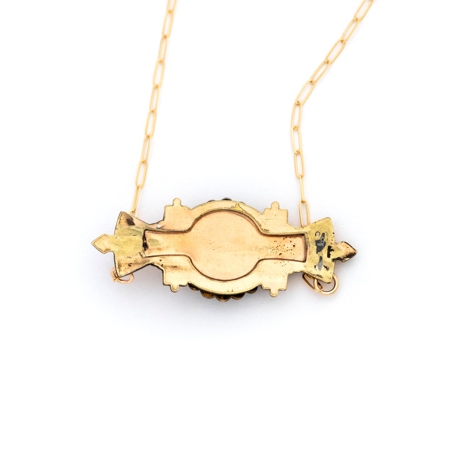 Double Fan Antique Edwardian Bar Necklace