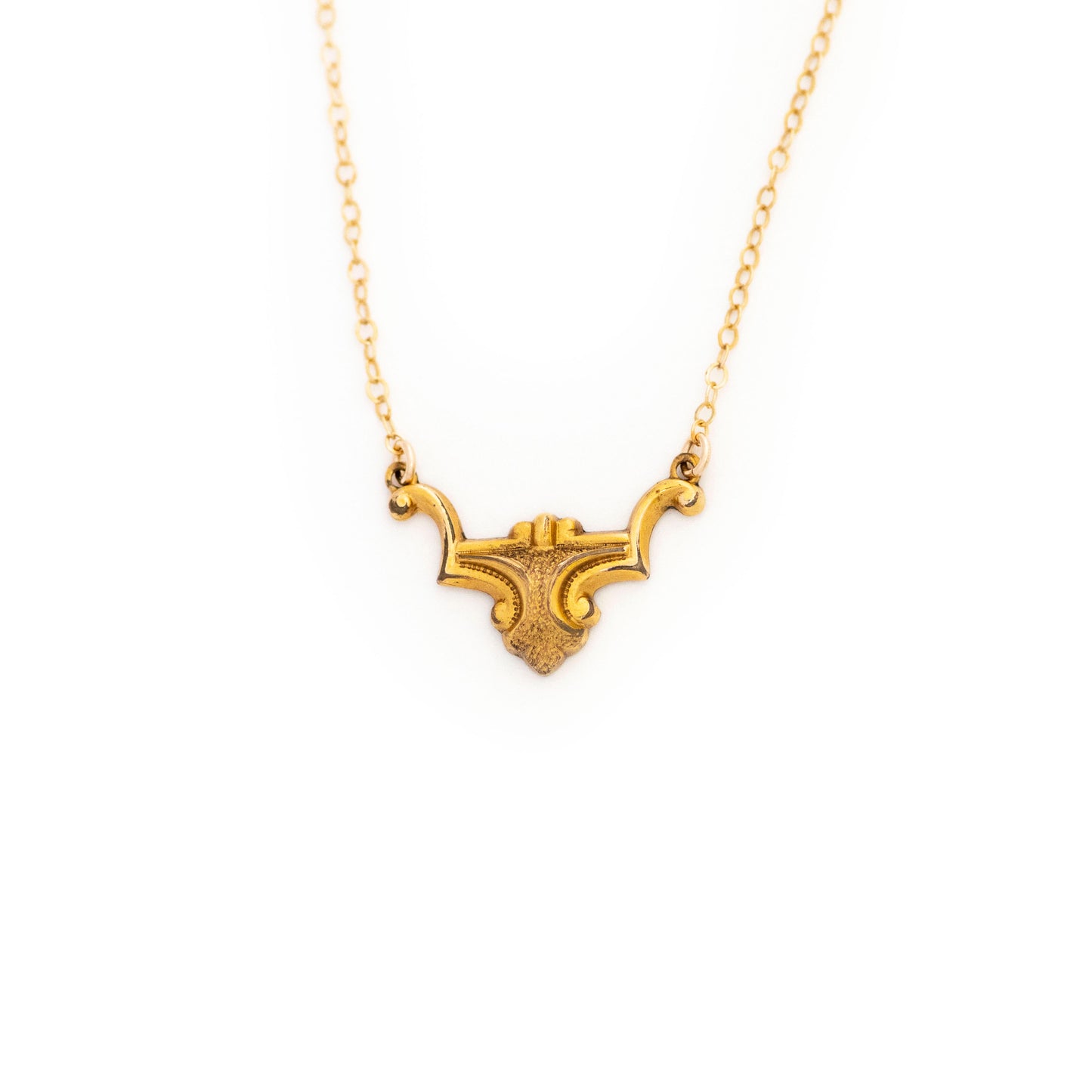 Triangle Antique Victorian Pendant Necklace