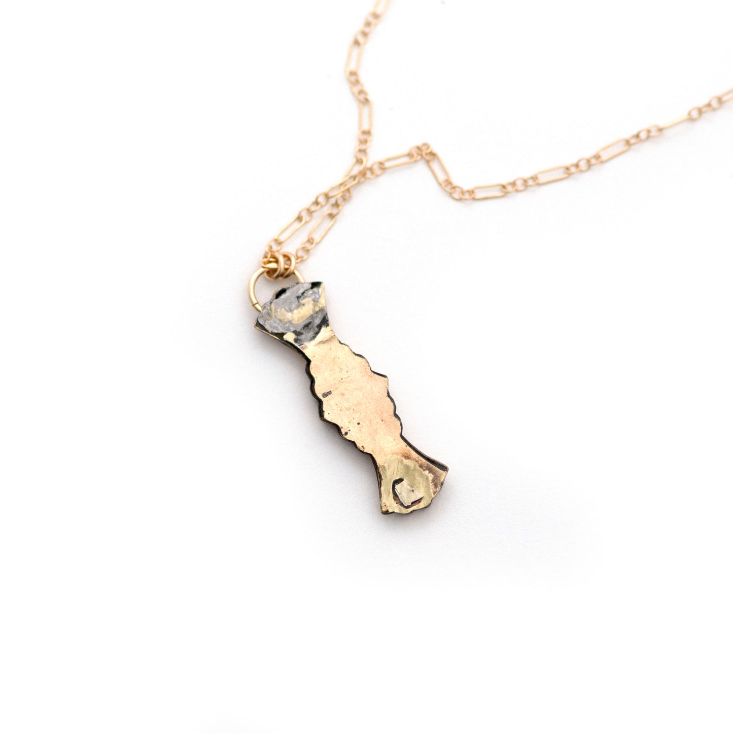 Tiny Taille d'Epargne Black Enamel Vertical Bar Necklace