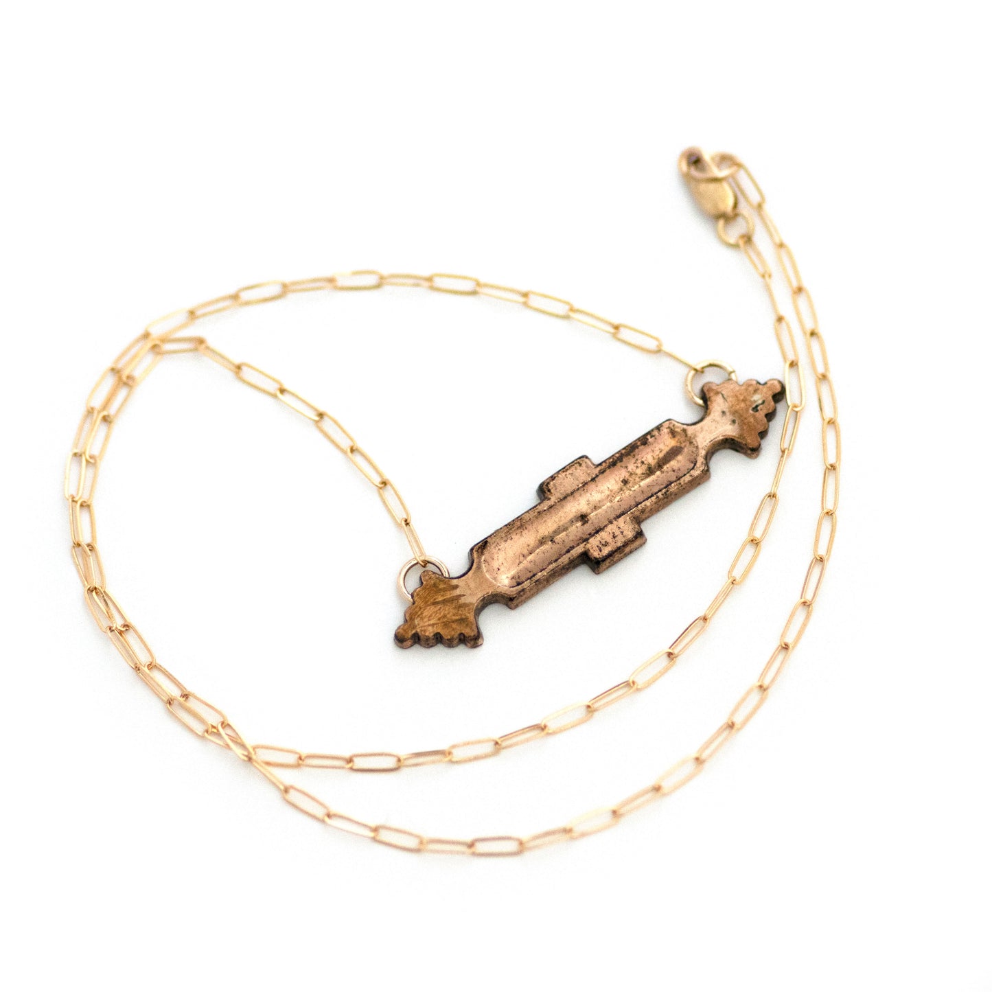 This one-of-a-kind conversion necklace is made up of: Gold filled Victorian bar pin pendant from the late 1800s with floral details, the name "Helen", and the year "1894".