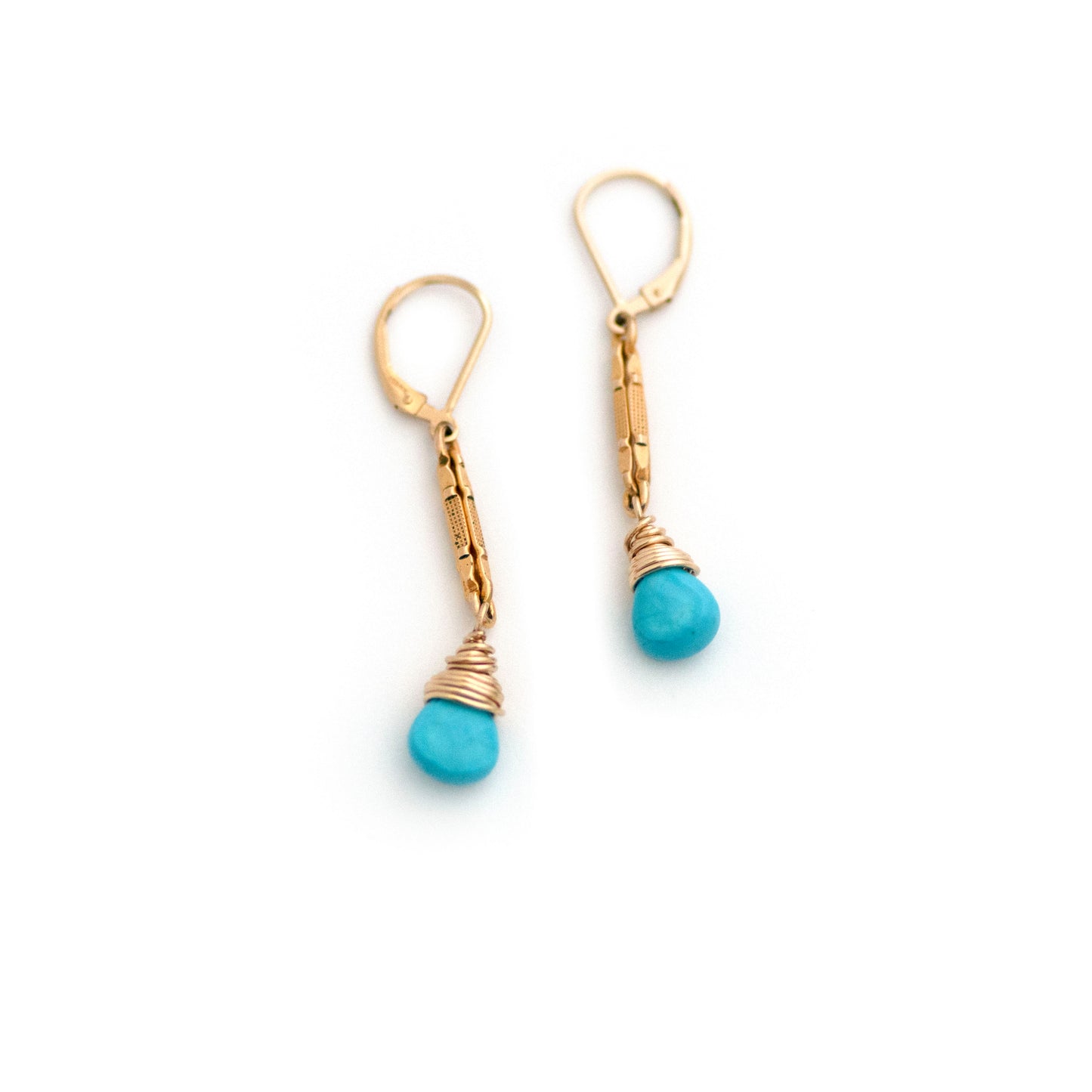 Victorian Watch Chain and Arizona Turquoise Earrings