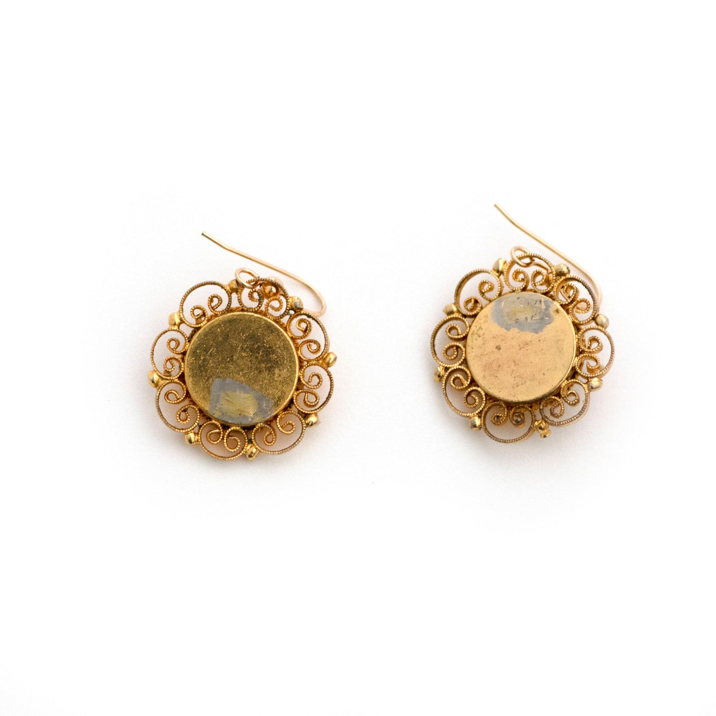 Blue and White Flower Italian Micro Mosaic Earrings
