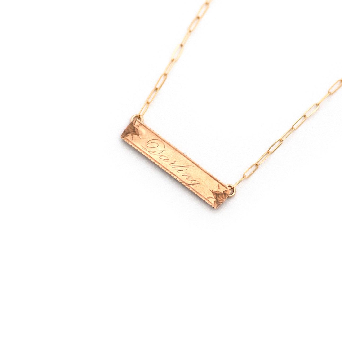Antique gold filled Victorian DARLING Bar Pin Necklace