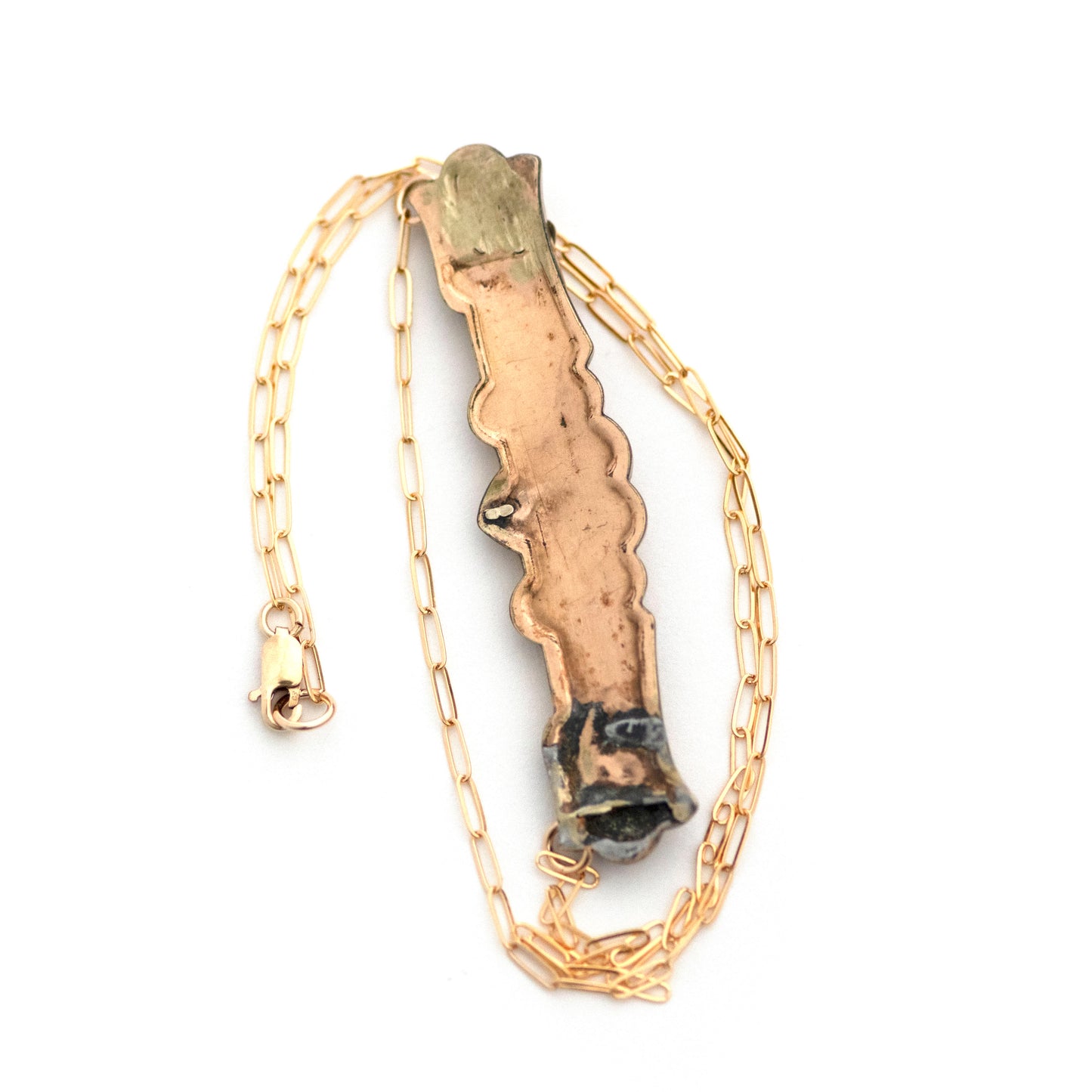Black Enamel Spear Victorian Bar Pin Necklace