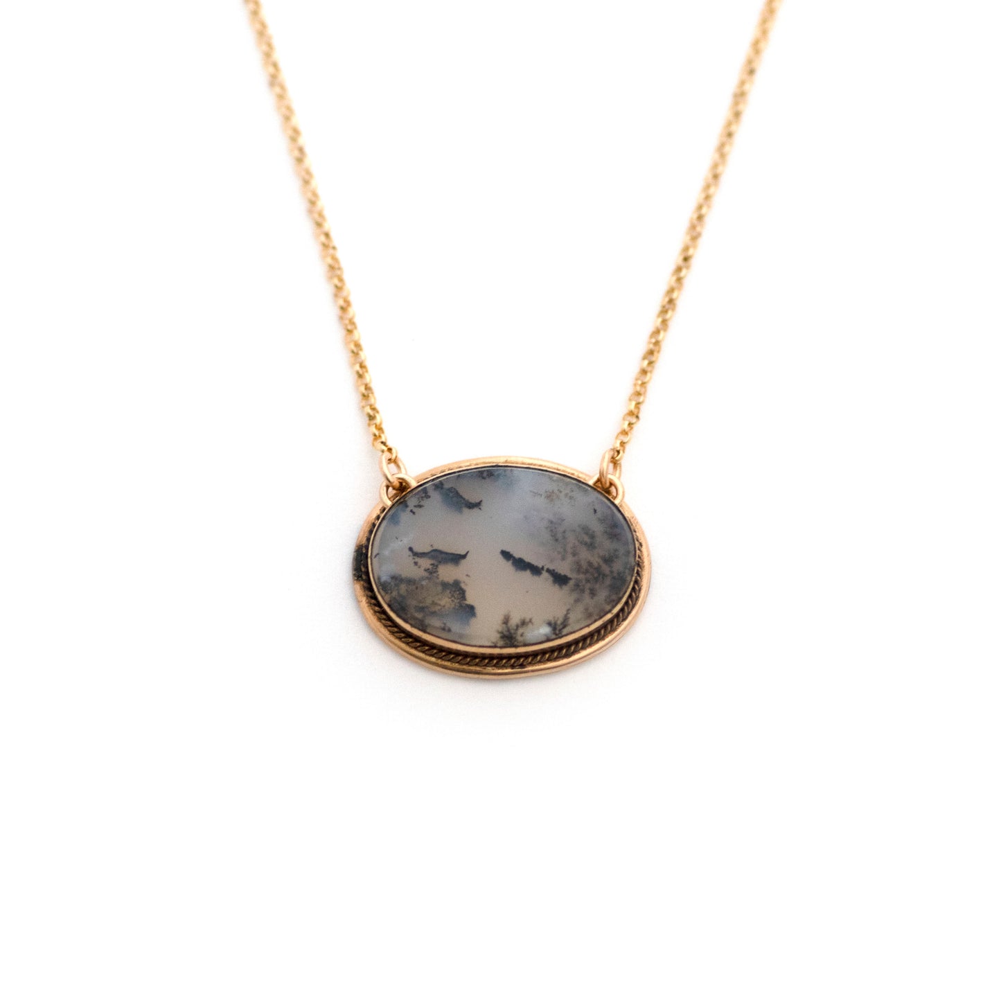 Dendritic Moss Agate Brooch Conversion Necklace