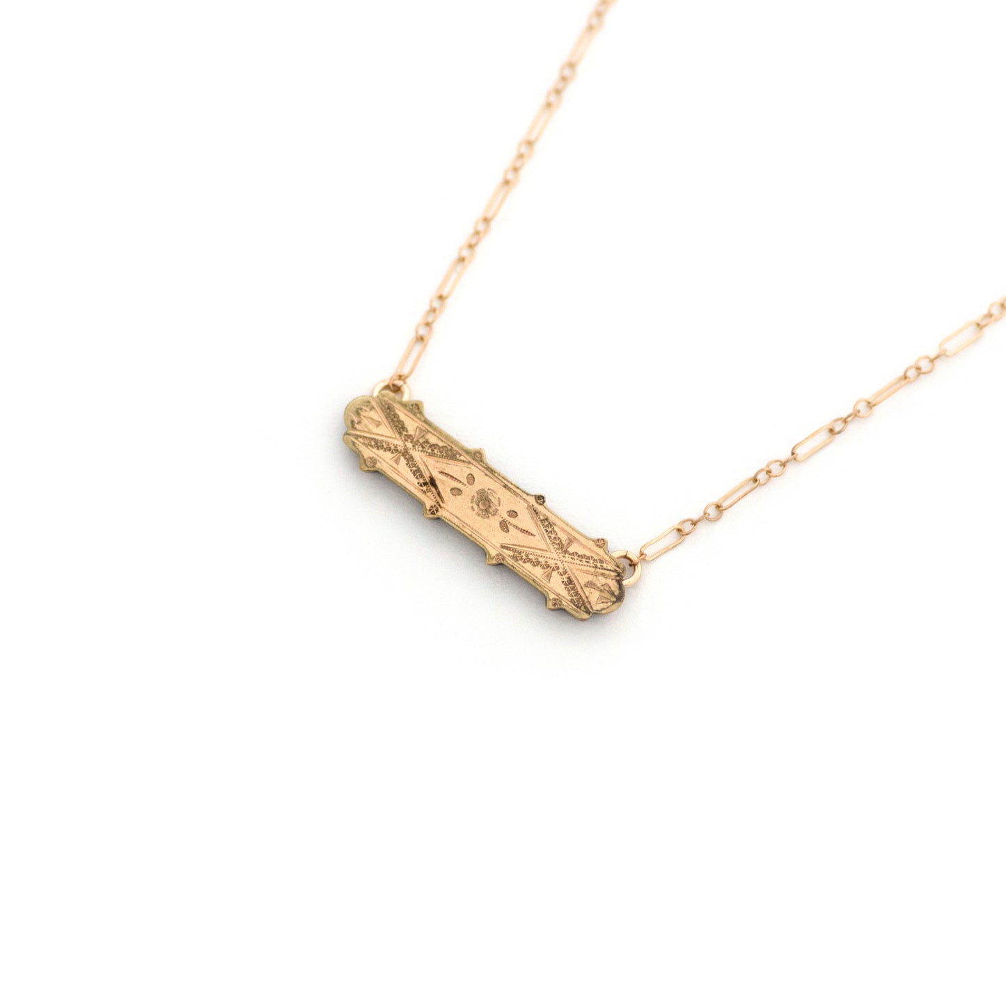 Small Classic Antique Bar Pin Necklace