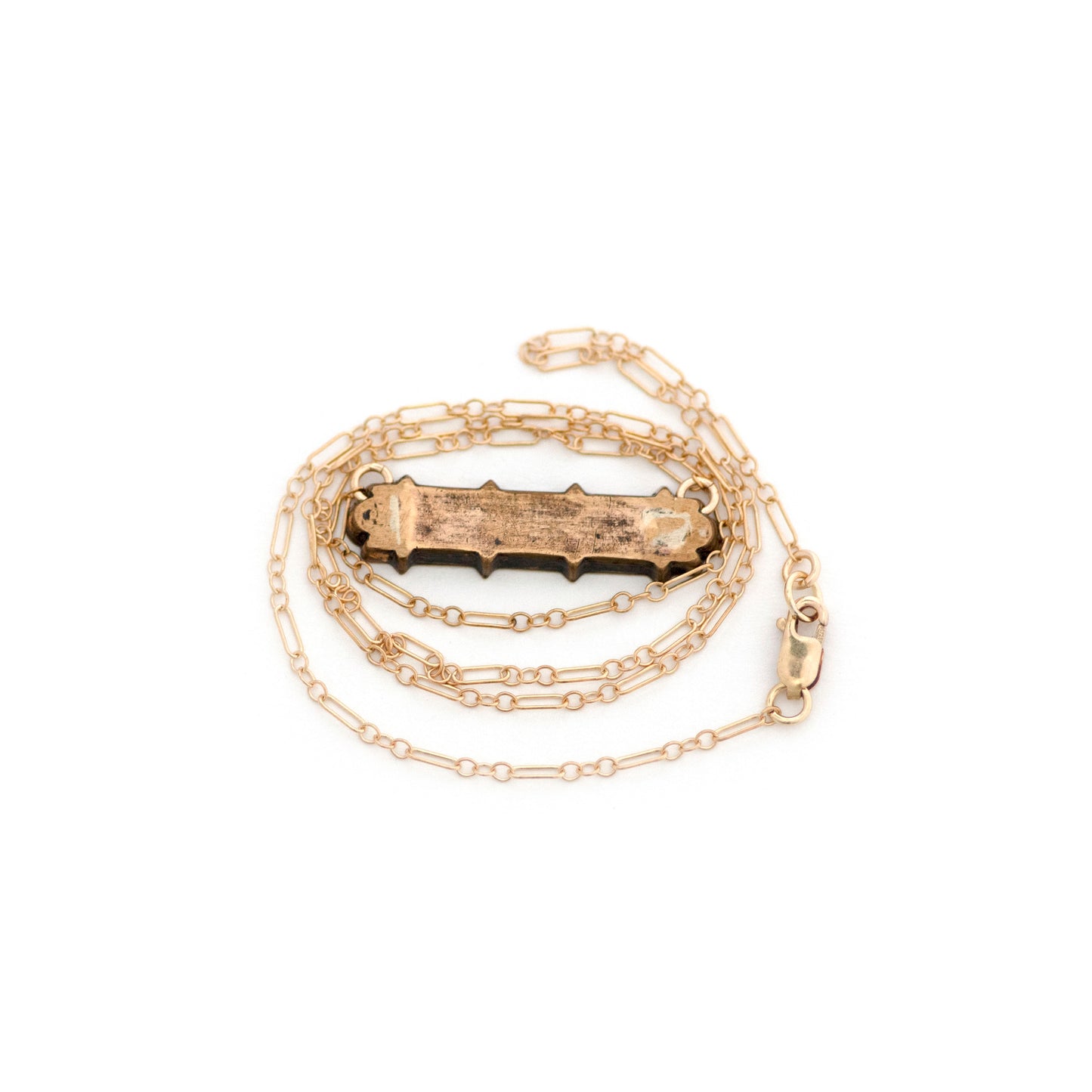 Small Classic Antique Bar Pin Necklace