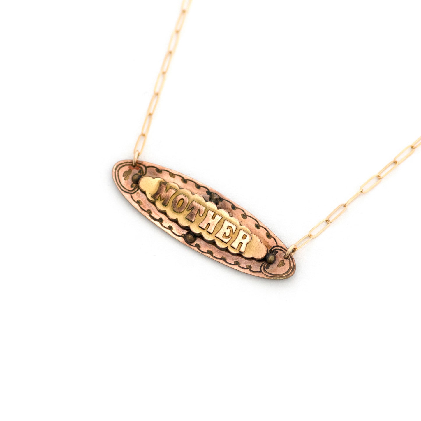 Victorian MOTHER Bar Pin Necklace
