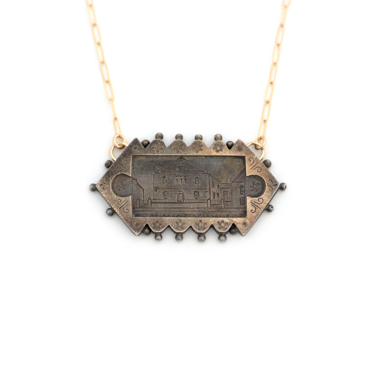 Salem Church Ferndale Sterling Brooch Necklace