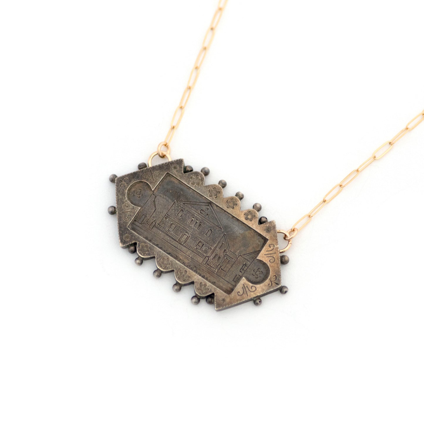 Salem Church Ferndale Sterling Brooch Necklace