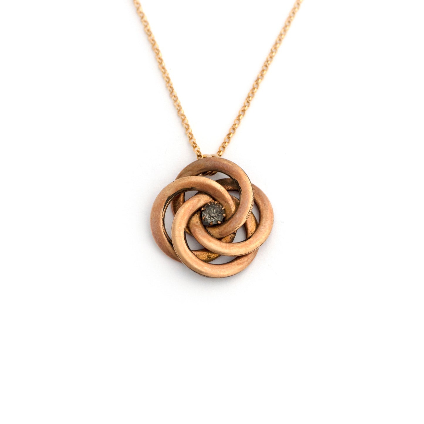 Clear Paste Encircling Circles Brooch Necklace