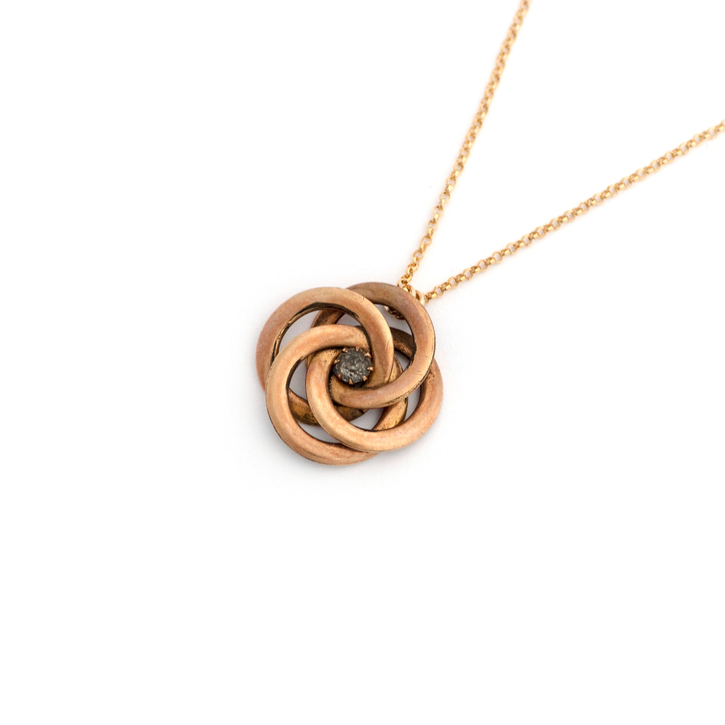 Clear Paste Encircling Circles Brooch Necklace