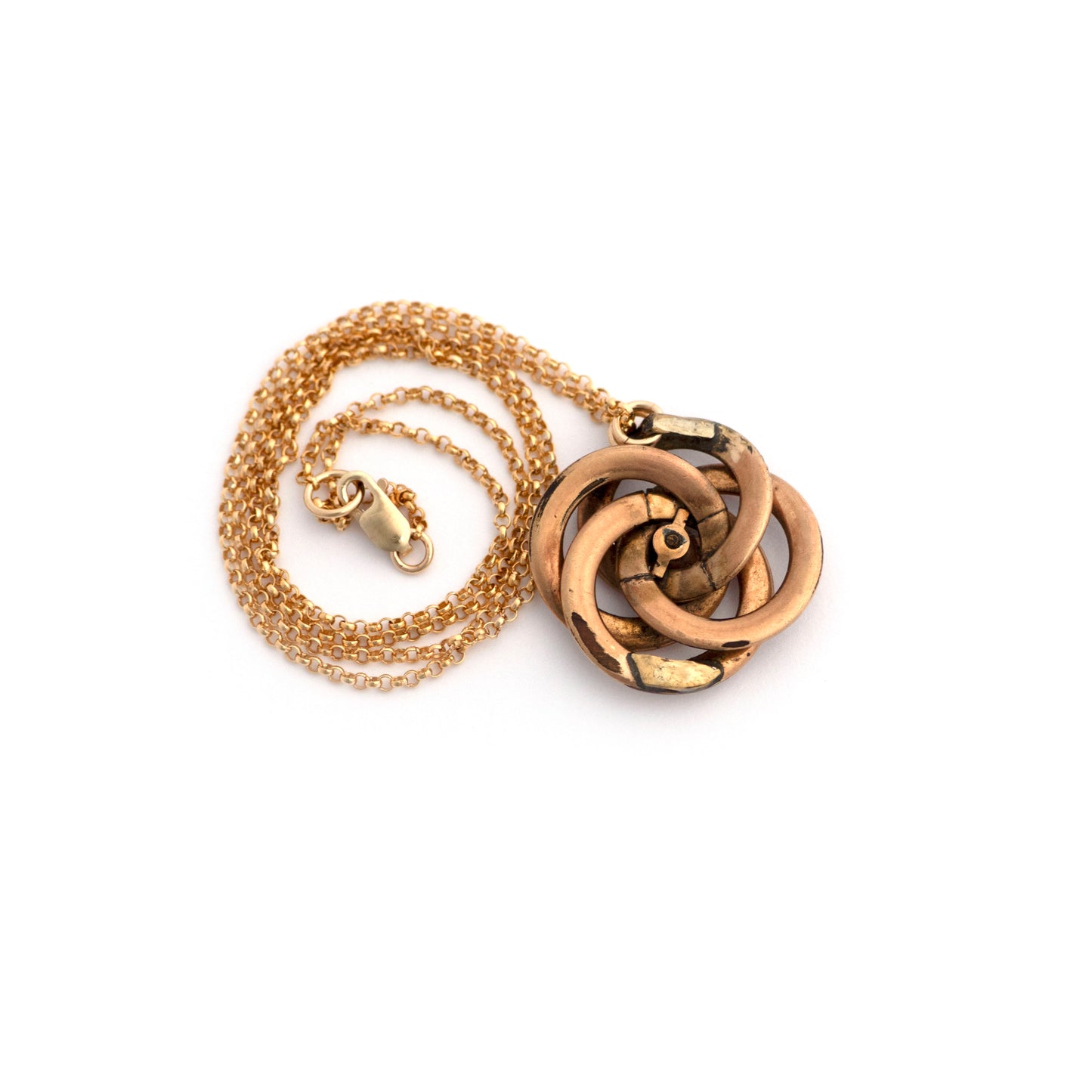 Clear Paste Encircling Circles Brooch Necklace