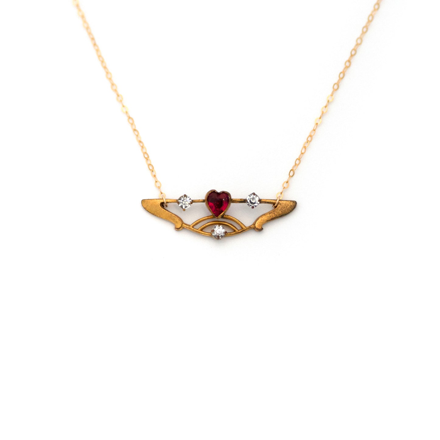 Antique Edwardian Heart and Stars Necklace