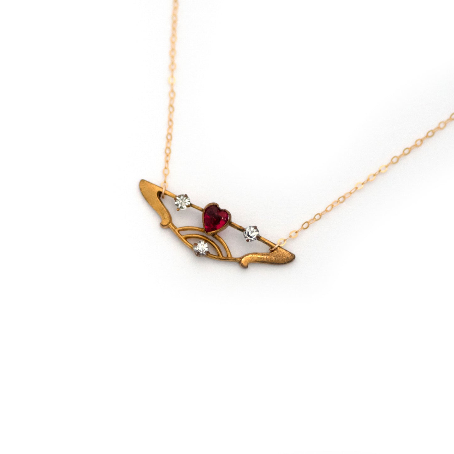 Antique Edwardian Heart and Stars Necklace