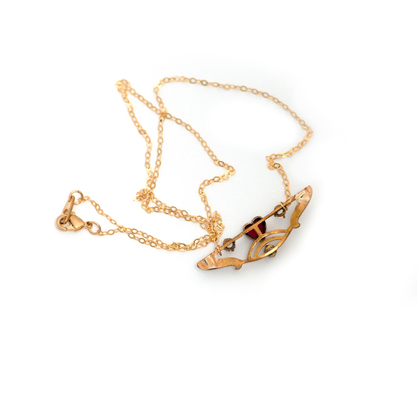 Antique Edwardian Heart and Stars Necklace
