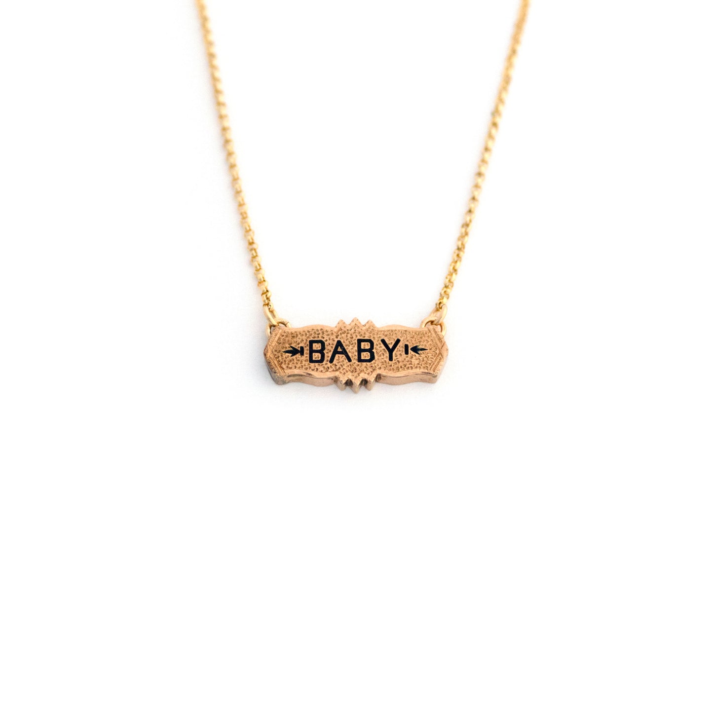 Antique 10k Gold BABY Bar Necklace