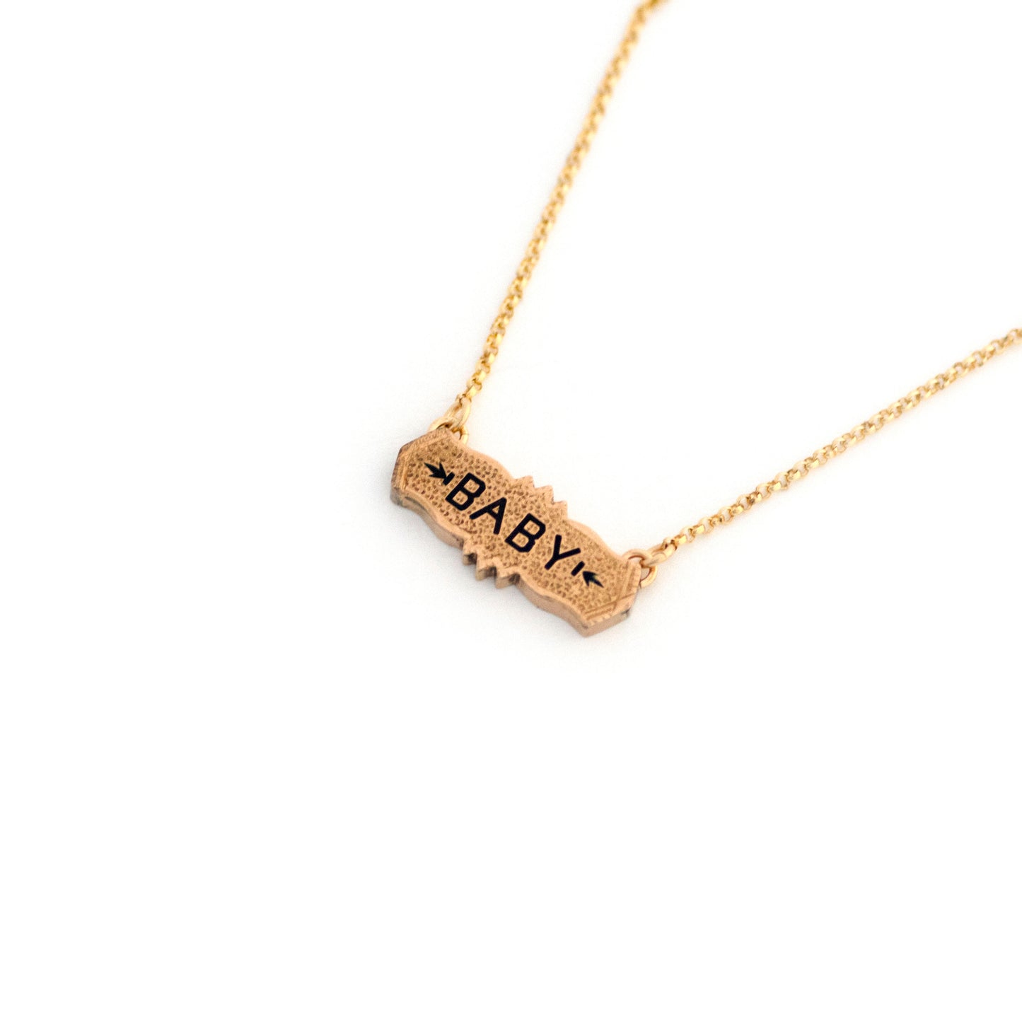 Antique 10k Gold BABY Bar Necklace