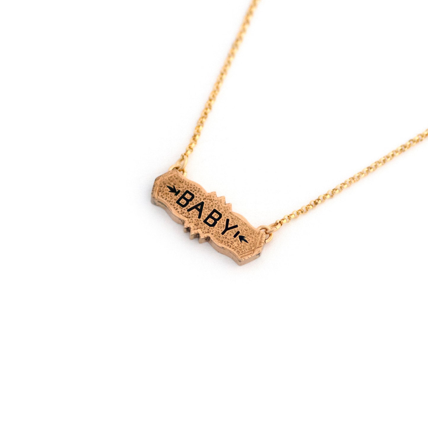 Antique 10k Gold BABY Bar Necklace