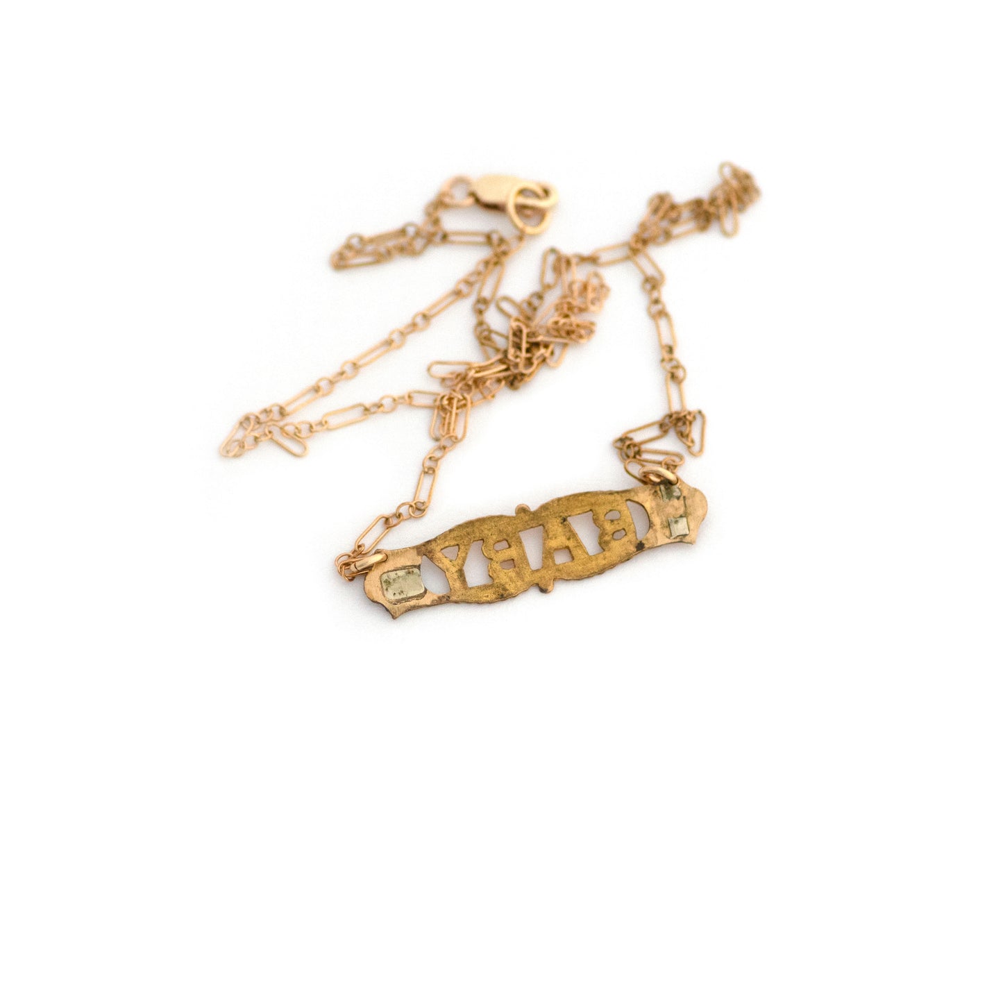 Antique BABY Cutout Bar Necklace