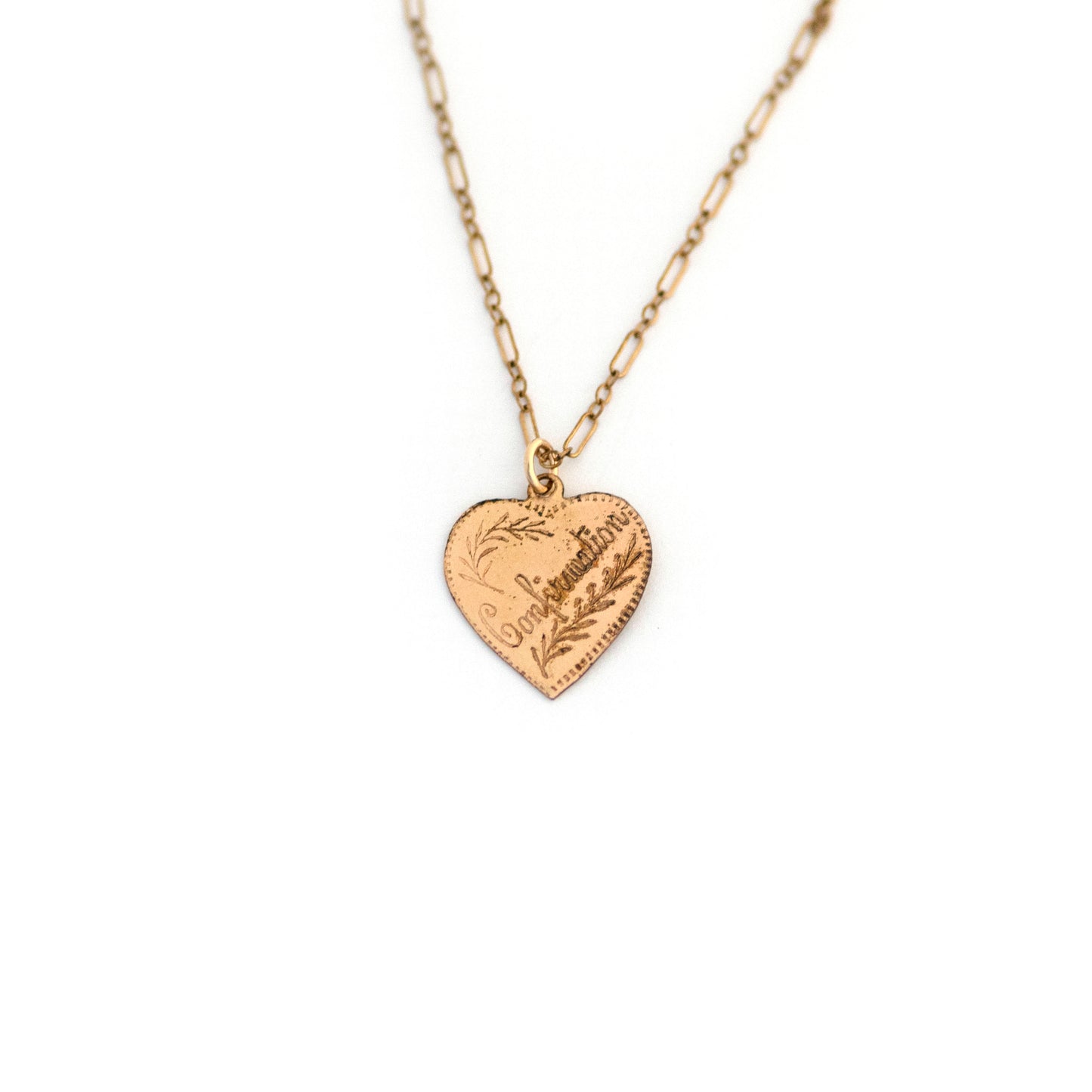 Antique Confirmation Heart Pendant
