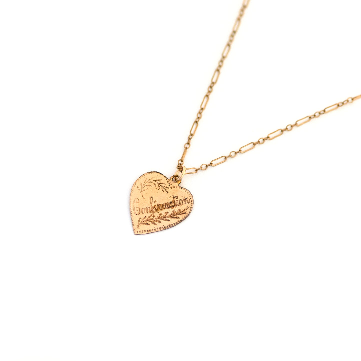Antique Confirmation Heart Pendant