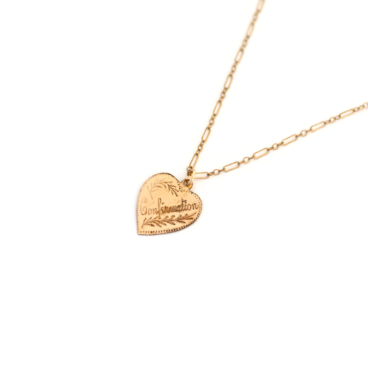 Antique Confirmation Heart Pendant