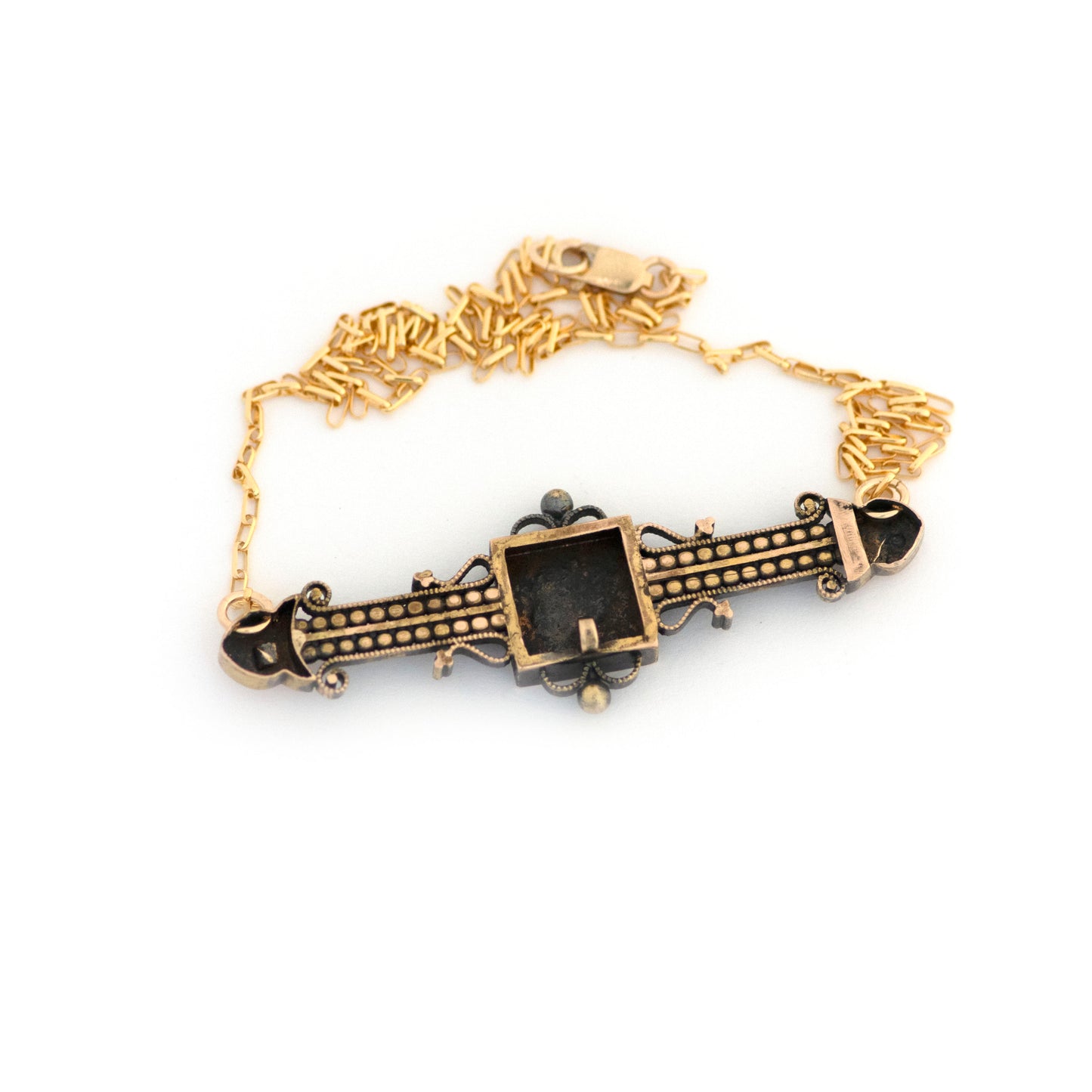 14k Butterfly Forget Me Not Bar Pin Necklace