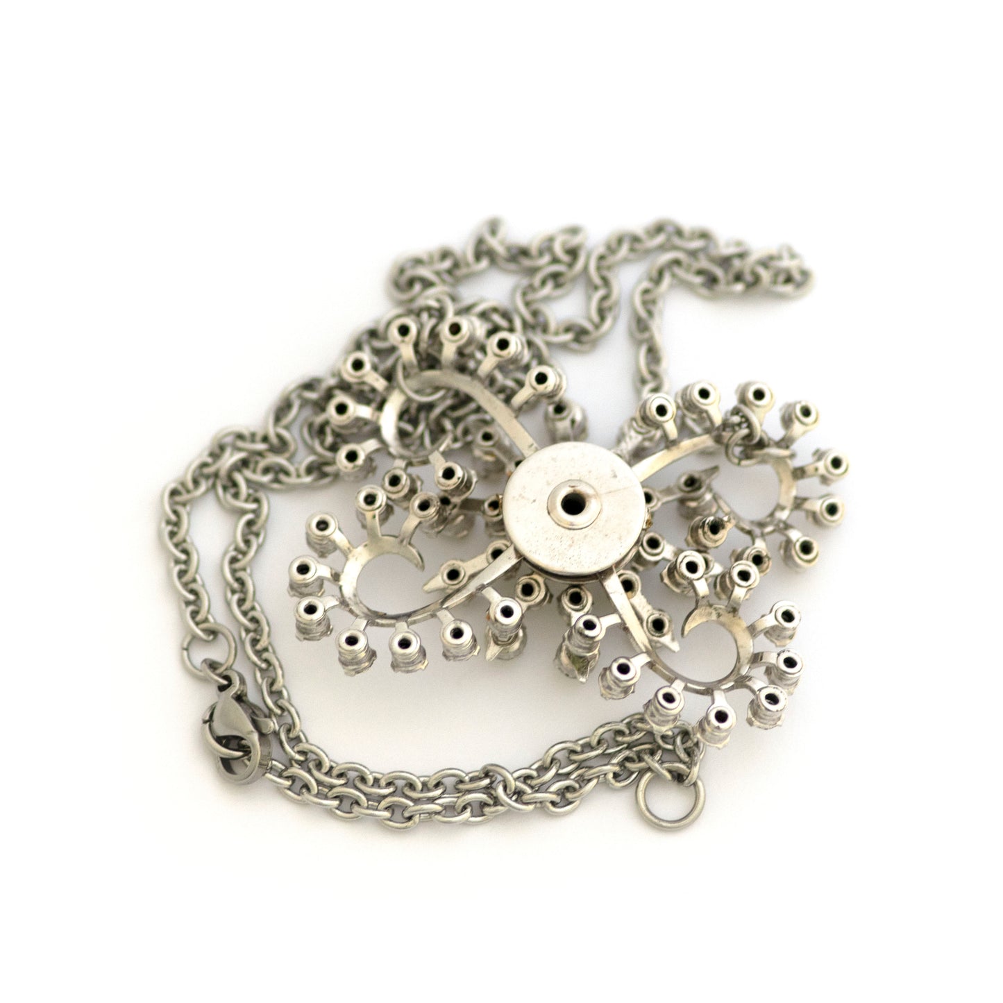 Vintage Clear Rhinestone Butterfly Necklace
