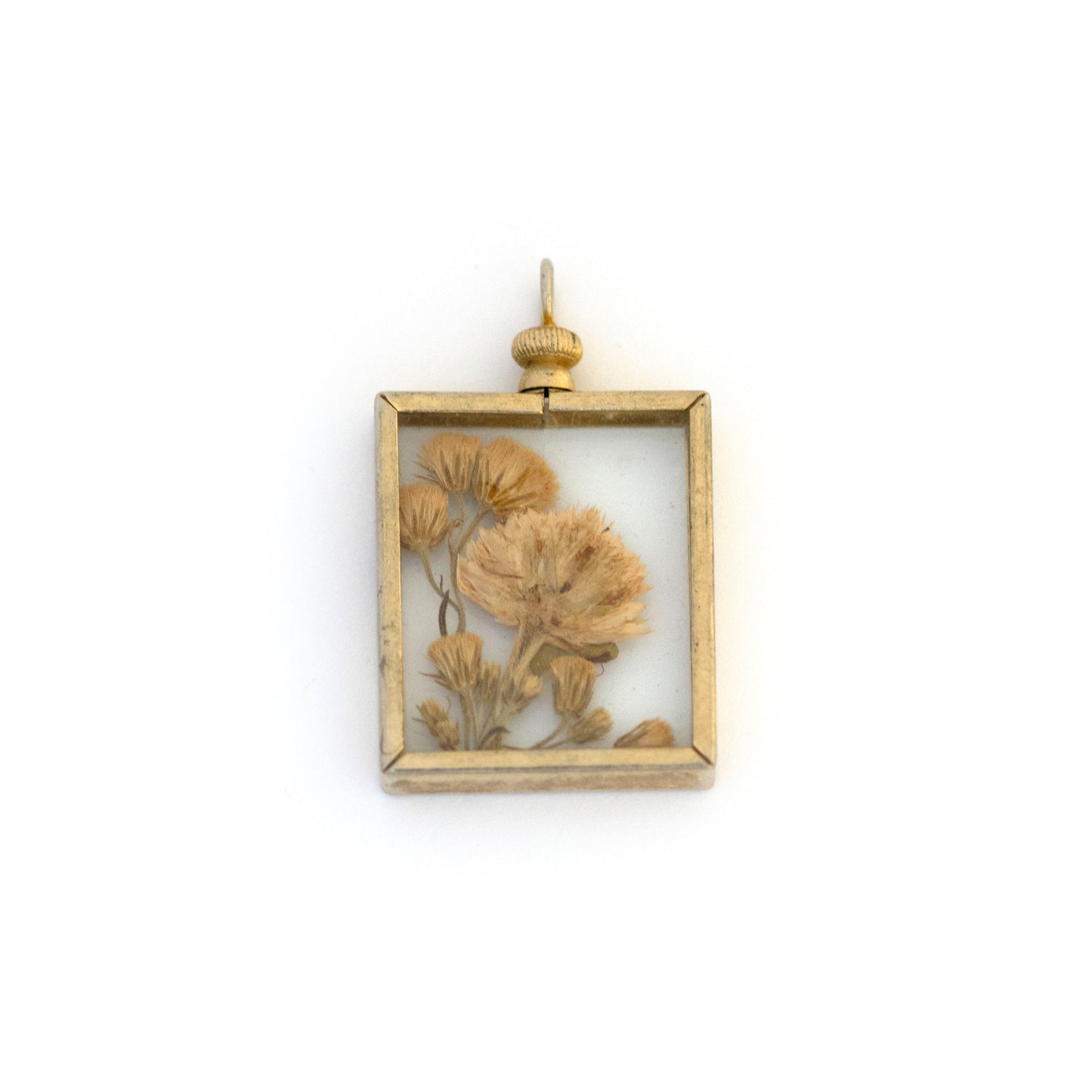 Vintage Pressed Clover Flowers Pendant