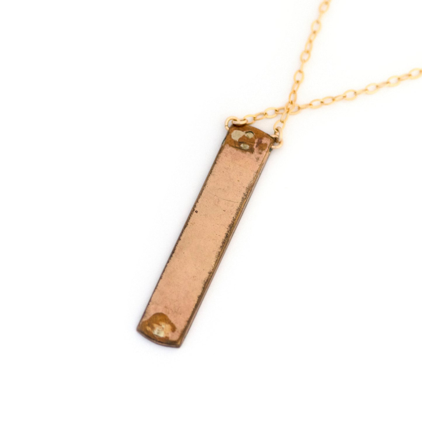 Antique Nature Plant Vertical Bar Necklace