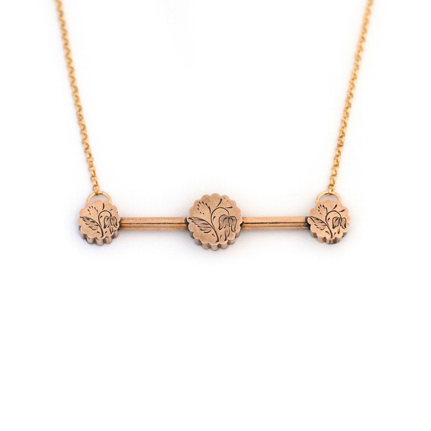Snowdrop January Flower Bar Pin Necklace