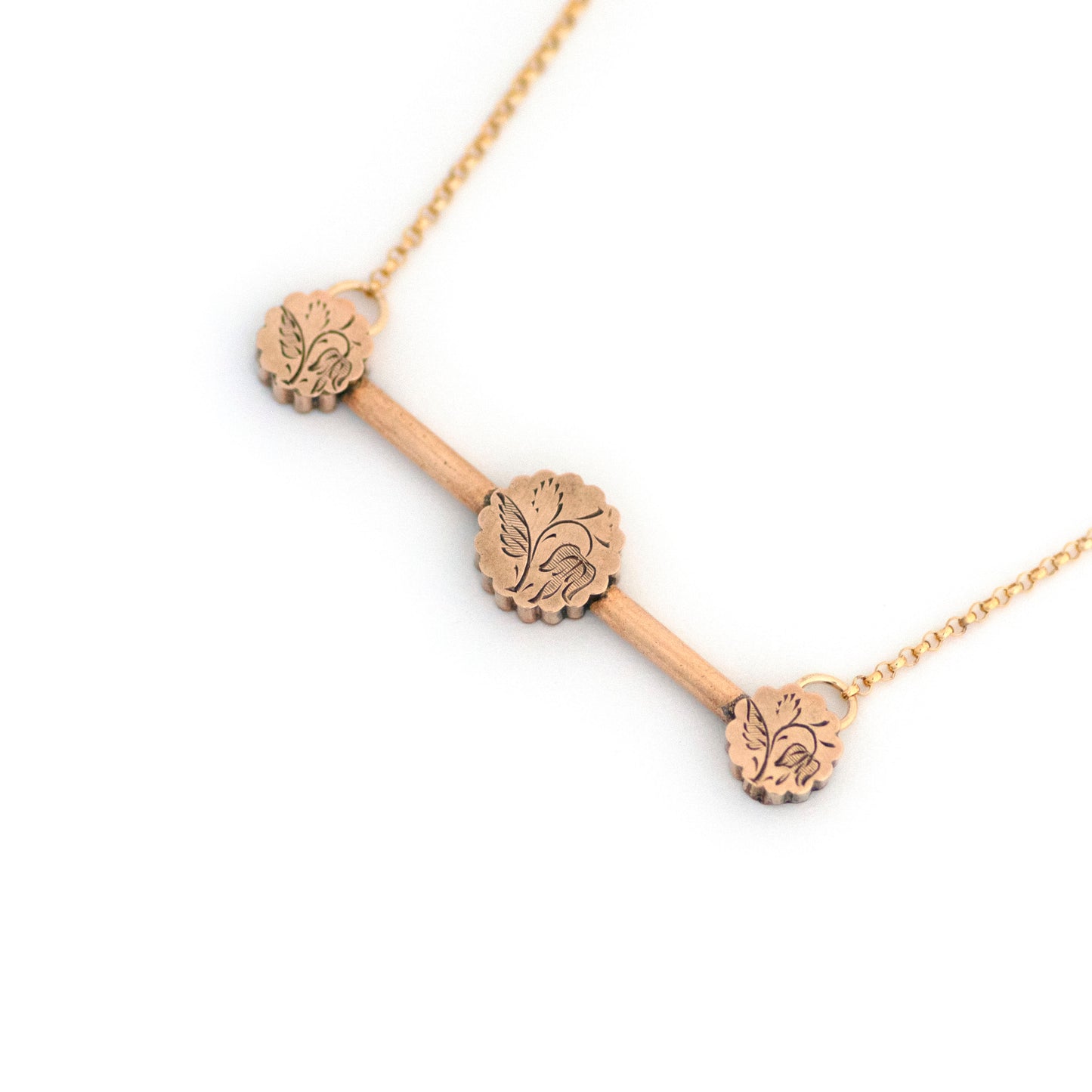 Snowdrop January Flower Bar Pin Necklace
