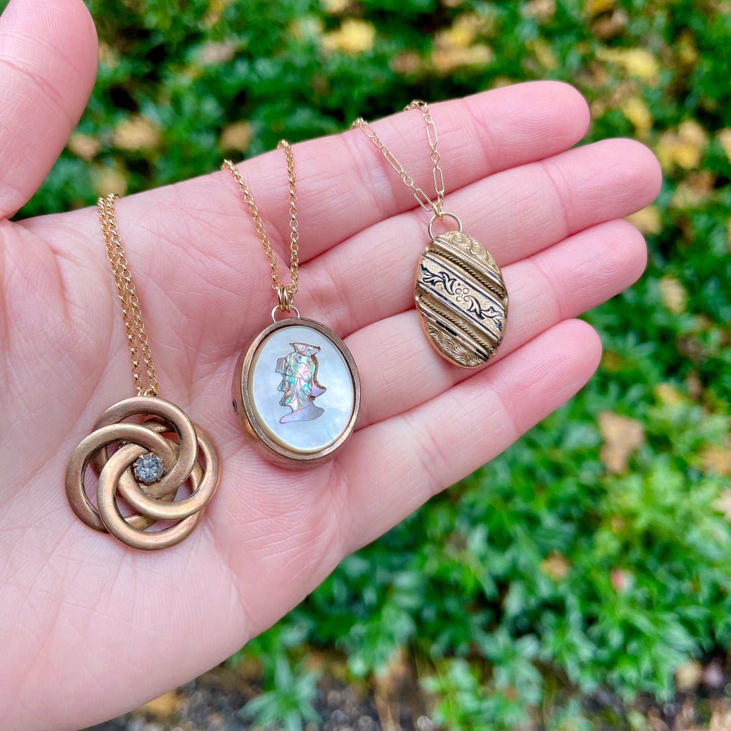 Clear Paste Encircling Circles Brooch Necklace