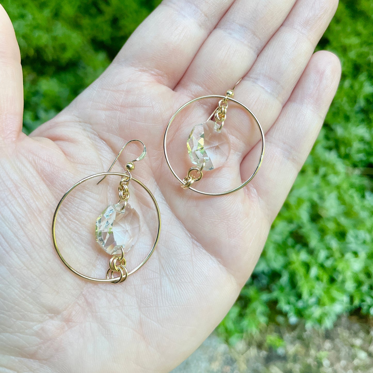 Vintage Chandelier Crystal Circle Earrings