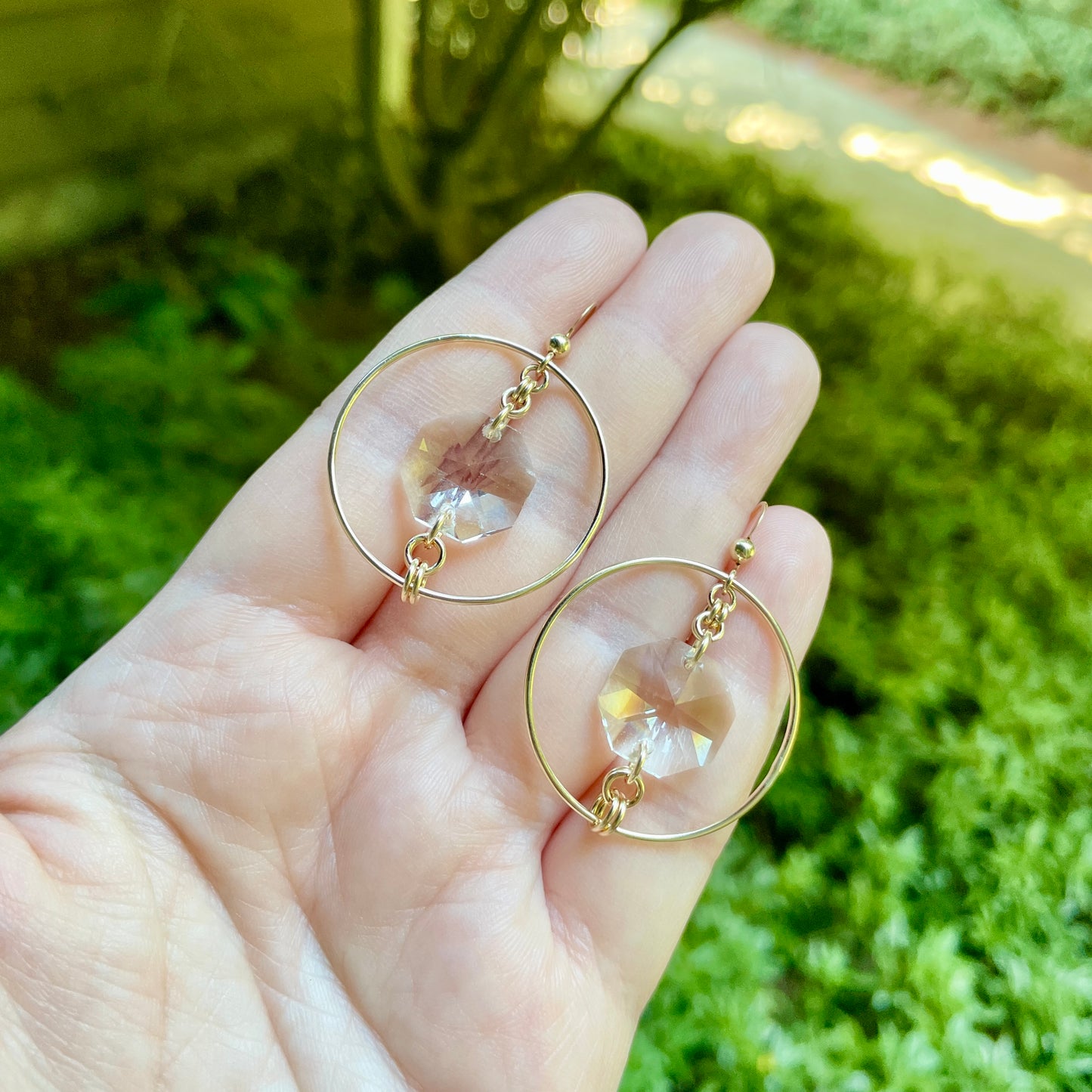 Vintage Chandelier Crystal Circle Earrings