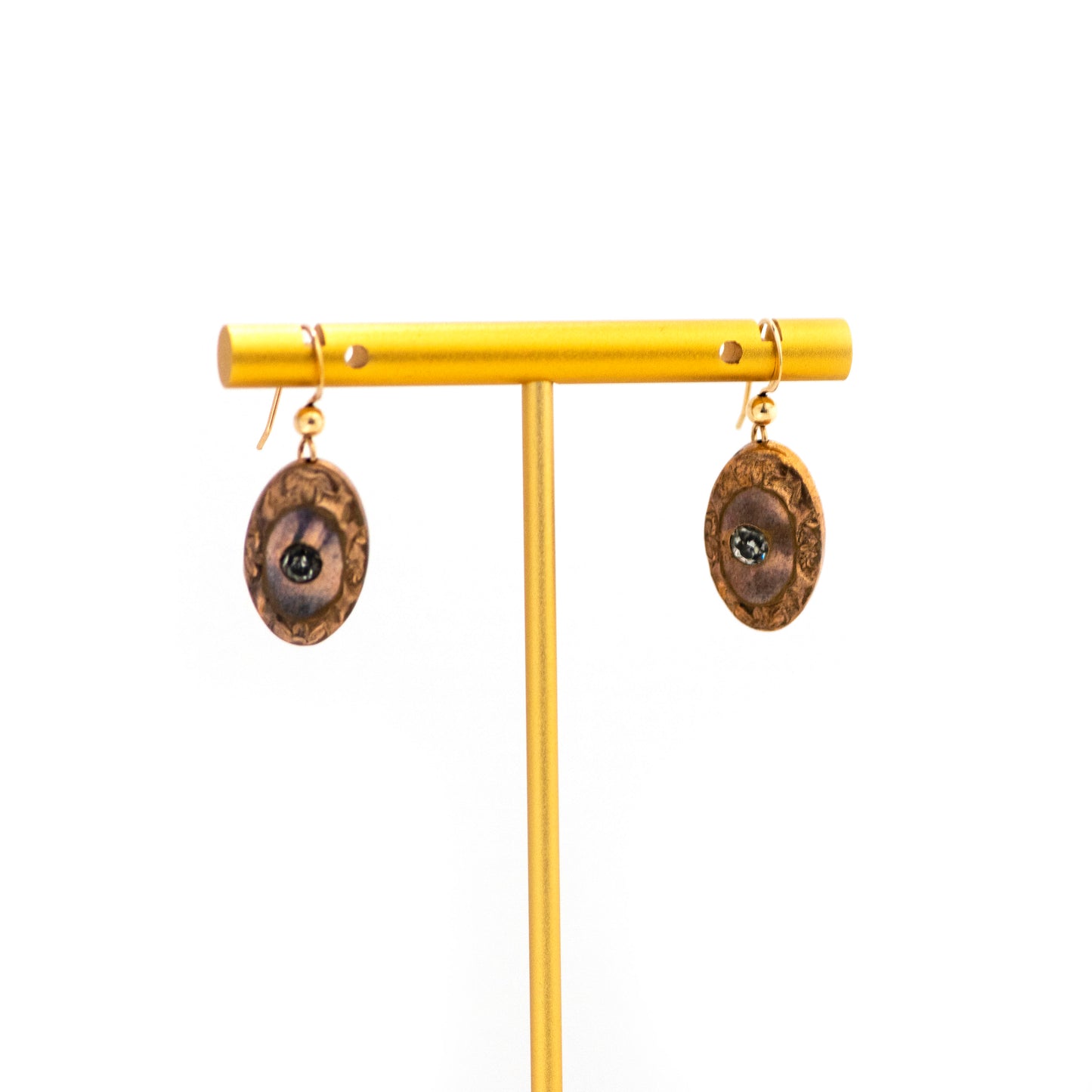 Clear Paste Victorian Cufflink Earrings