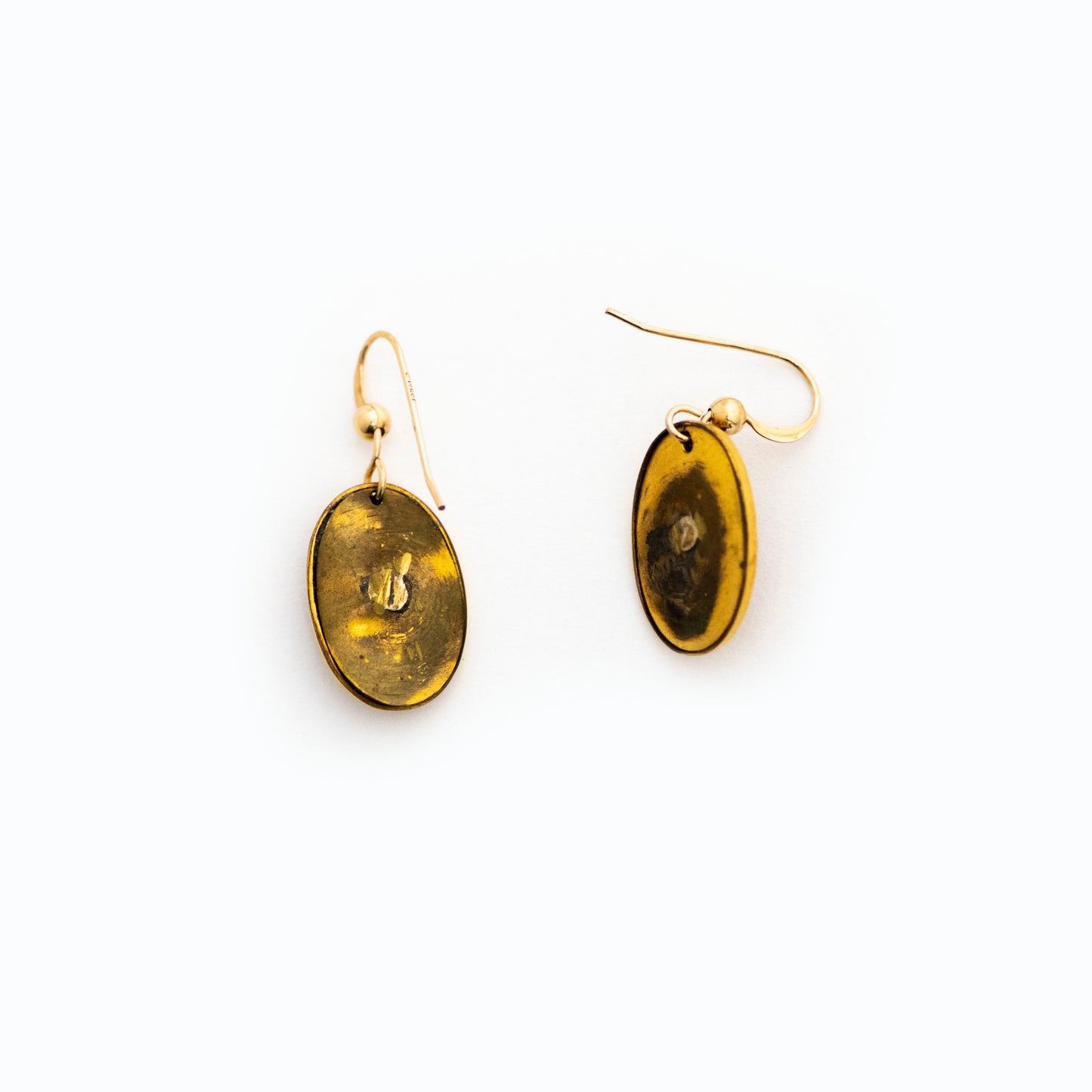 Purple and Gold Antique Cufflink Earrings