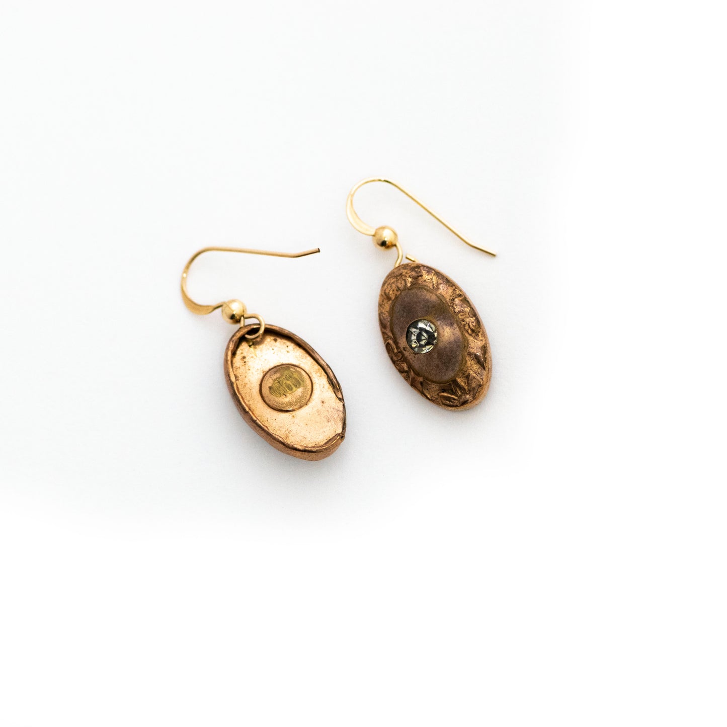 Clear Paste Victorian Cufflink Earrings
