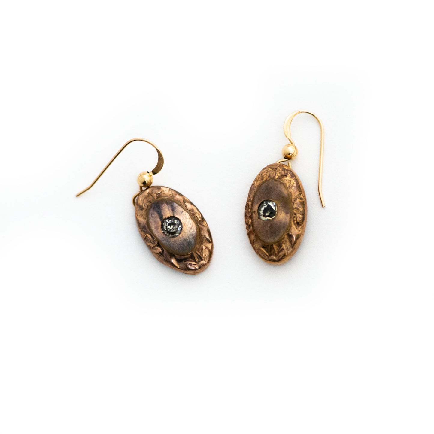 Clear Paste Victorian Cufflink Earrings