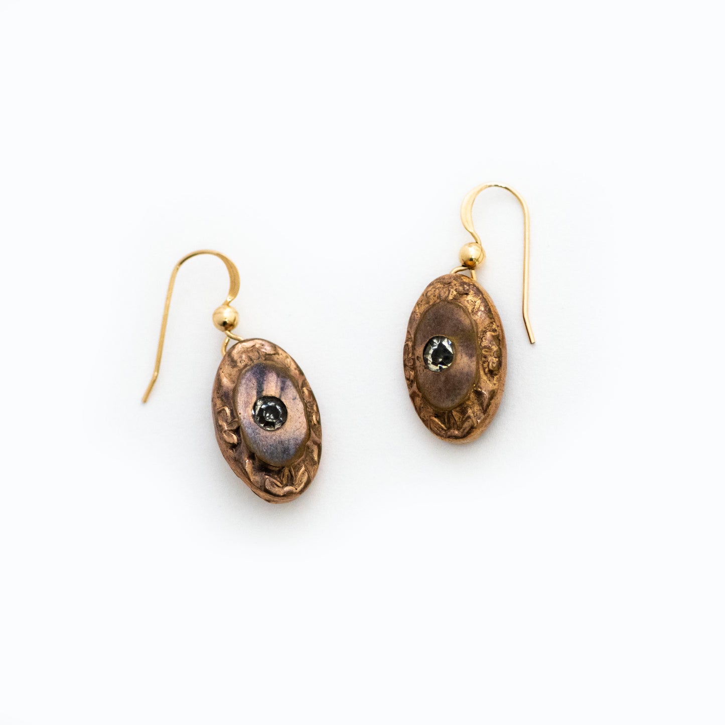 Clear Paste Victorian Cufflink Earrings