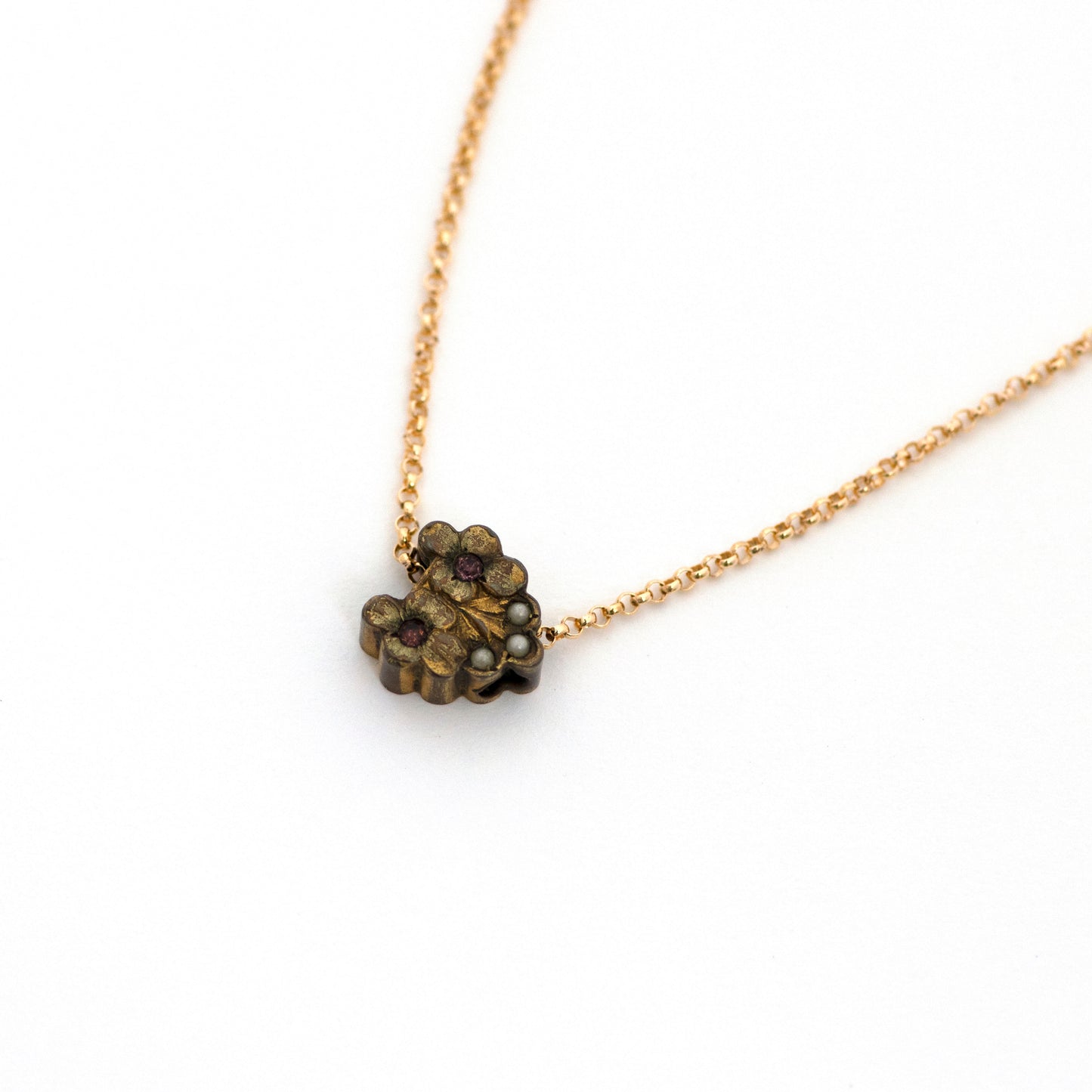 Victorian Edwardian Heart Slide Necklace
