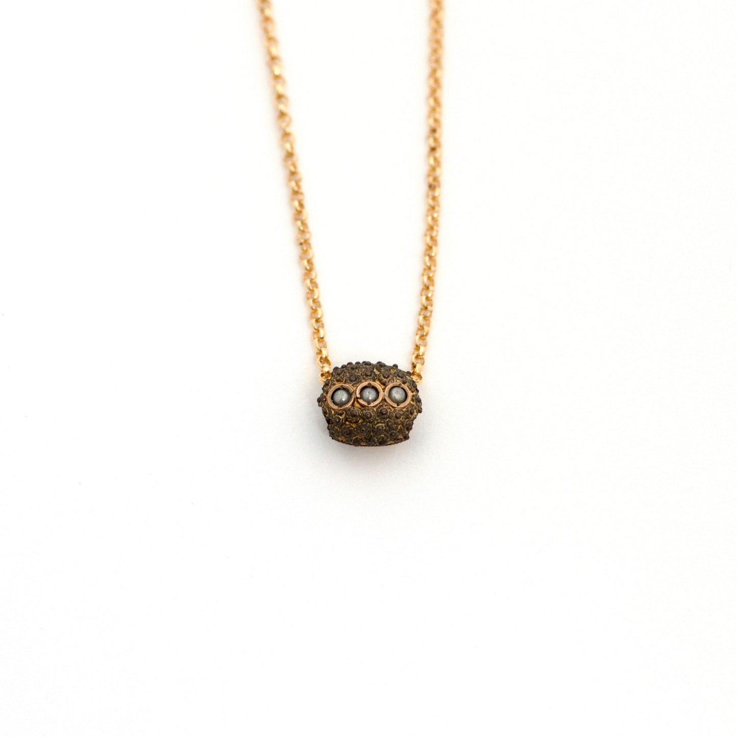 Etruscan Seed Pearl Slide Necklace
