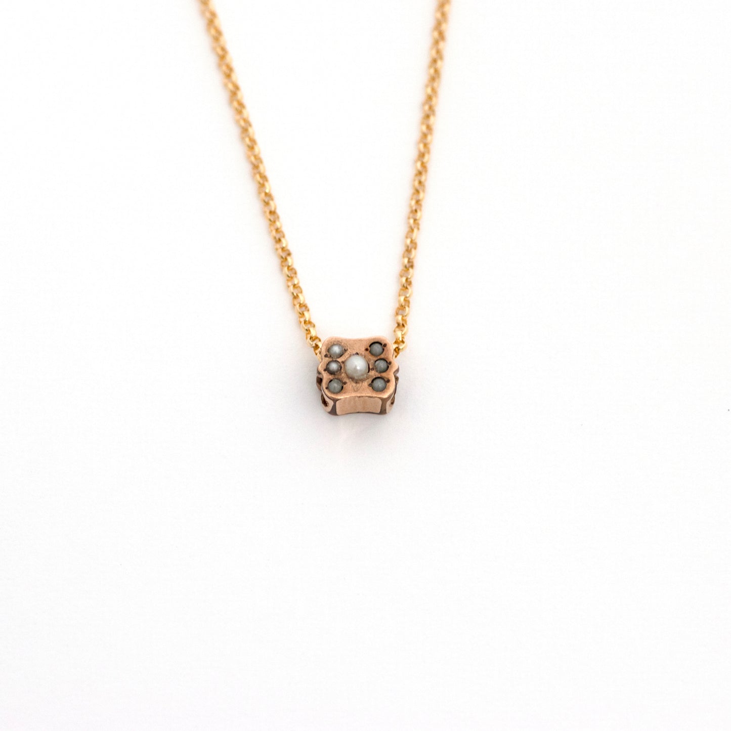 victorian seed pearls slide necklace