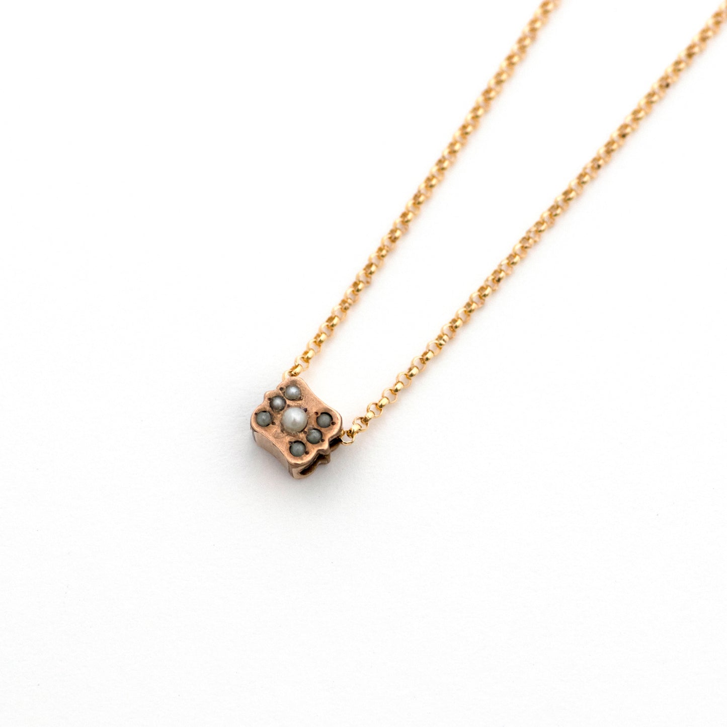antique pearl slide charm