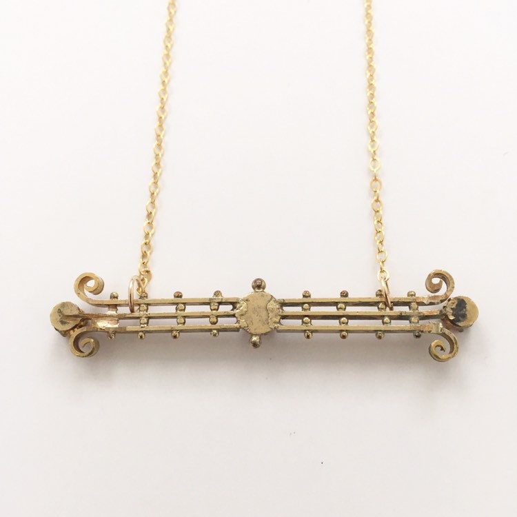 Pink Paste Bar Pin Necklace