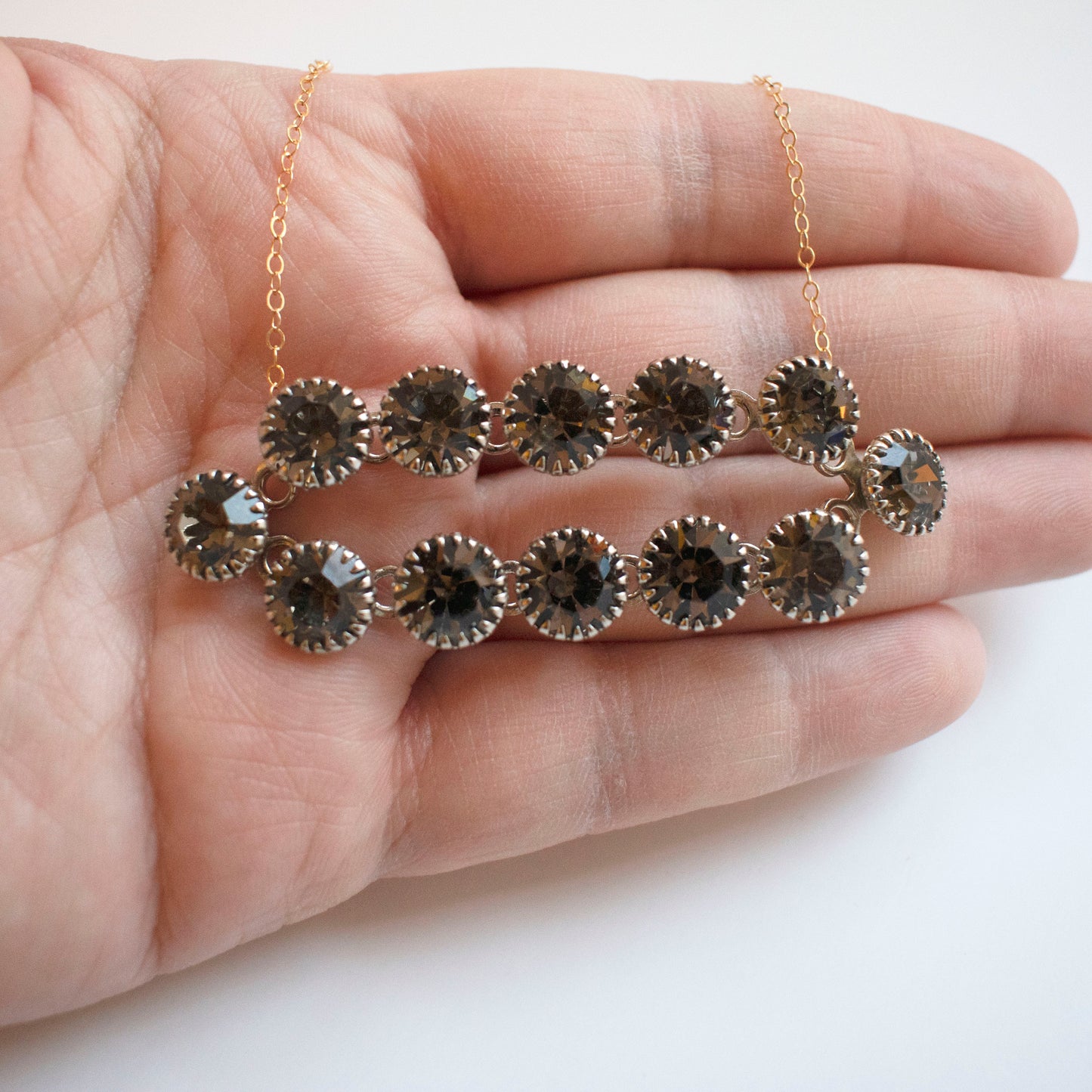 Vintage Sparkle Shoe Clip Necklace