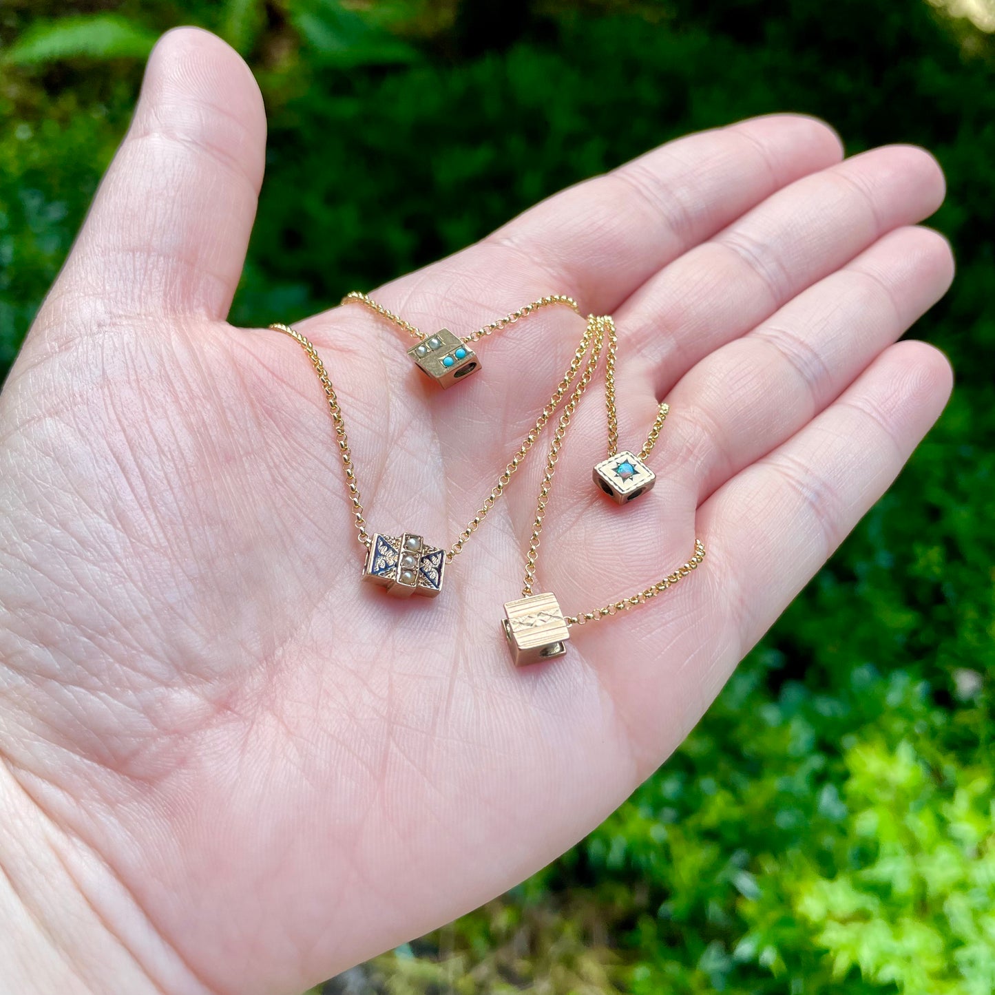 edwardian slide charm necklaces